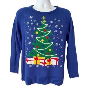 L.O.L. Vintage Christmas Tree and Presents Ugly Christmas Sweater Size Med